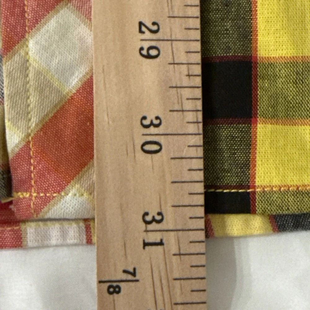 AKOO & Co Trust 80 Short Sleeve Shirt Men's L Button Front Plaid Red & Yellow - Picture 7 of 11